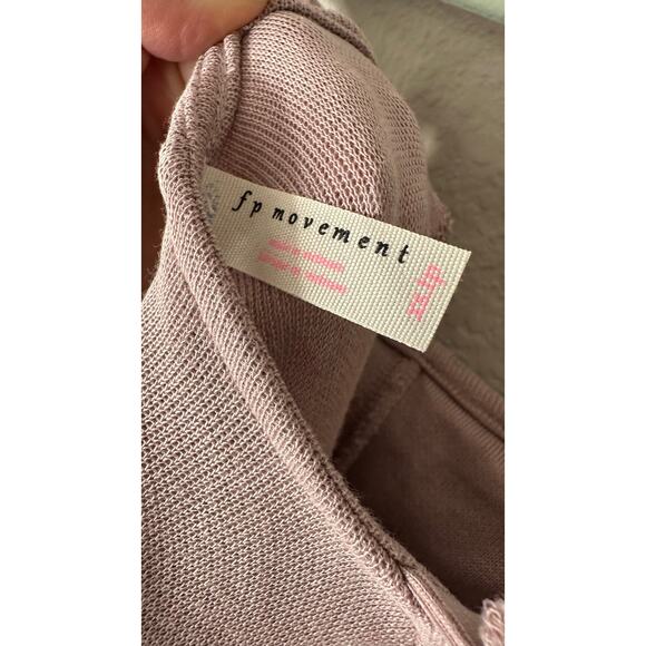 FREE PEOPLE MOVEMENT Taupe Cinch Waist Wide Leg Comfy Sleeveless Jumpsuit XS - Picture 6 of 11